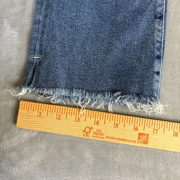 7 For All Mankind Luxe Vintage Ultra High Rise 26 Slim Kick Distressed Button - Picture 7 of 16